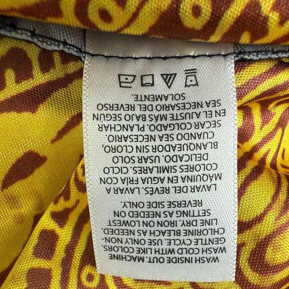 Appropriate Behavior Gold Paisley Satin Blouse XXL 20 Flutter Sleeve Bold Top - Picture 7 of 7